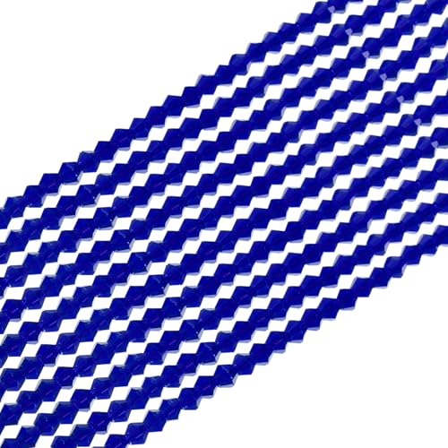 PATIKIL 4mm Bicone Kristallglasperlen, 840 Stück Rondelle Perlen Facettierte Kristallperlen Charms Großpackung für Schmuckherstellung Ohrringe Armbänder DIY Handwerk, Dunkelblau von PATIKIL
