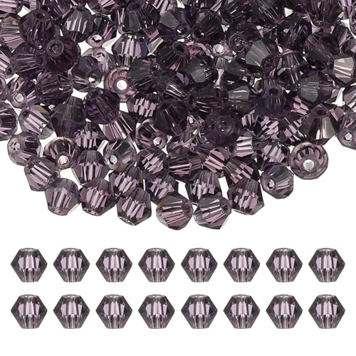 PATIKIL 4mm Bicone Kristallperlen, 400 Stück Glas facettierte Bicone Perlen lose Spacer Perle für Schmuckherstellung Armband Halskette Ohrringe, Lavendel PATIKIL 4mm Bicone Kristallperlen, 400 Stück Glas facettierte Bicone Perlen lose Spacer Perle für Schmuckherstellung Armband Halskette Ohrringe, Lavendel von PATIKIL