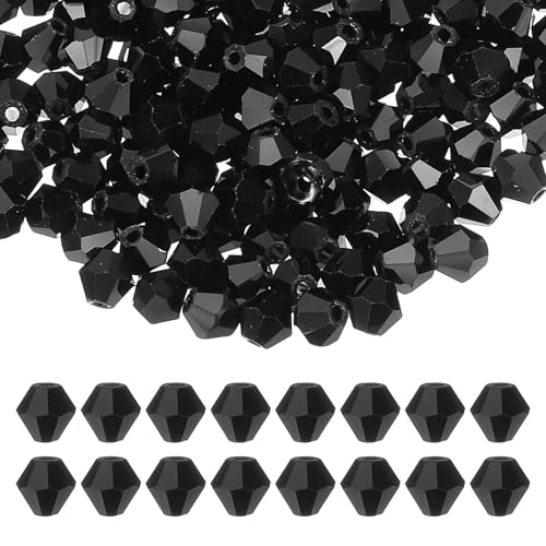 PATIKIL 4mm Bicone Kristallperlen, 400 Stück Glas facettierte Bicone Perlen lose Spacer Perle für Schmuckherstellung Armband Halskette Ohrringe, Schwarz PATIKIL 4mm Bicone Kristallperlen, 400 Stück Glas facettierte Bicone Perlen lose Spacer Perle für Schmuckherstellung Armband Halskette Ohrringe, Schwarz von PATIKIL