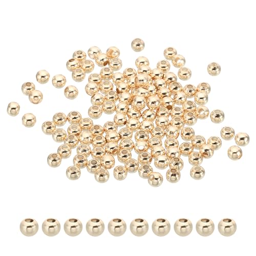 PATIKIL 4mm Gold gefüllte Abstandshalterperlen für Schmuckherstellung, 100er Packung Metallrunde Perlen Messingperlen für Armbänder Ohrringe Halskette DIY Handwerk, Golden PATIKIL 4mm Gold gefüllte Abstandshalterperlen für Schmuckherstellung, 100er Packung Metallrunde Perlen Messingperlen für Armbänder Ohrringe Halskette DIY Handwerk, Golden von PATIKIL