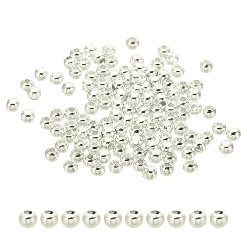 PATIKIL 4mm Silber gefüllte Abstandshalterperlen für Schmuckherstellung, 100er Packung Metallperlen, runde Messingperlen für Armbänder, Ohrringe, Halsketten, DIY-Basteln PATIKIL 4mm Silber gefüllte Abstandshalterperlen für Schmuckherstellung, 100er Packung Metallperlen, runde Messingperlen für Armbänder, Ohrringe, Halsketten, DIY-Basteln von PATIKIL