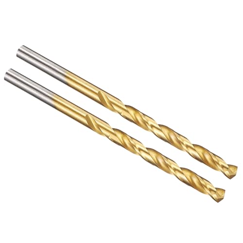 PATIKIL 5,2 mm Bohrer, Jobber gerade Schaft M2 High-Speed-Stahl 135° Titan-Nitrid (TiN) beschichtet für Edelstahl Hartmetall - 2er Pack von PATIKIL