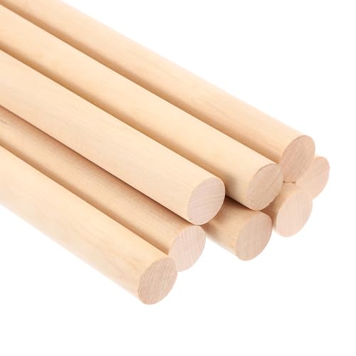 PATIKIL 5/7x3.94inch Holzdübel, 240 Stück Holzstäbe Holzstäbe Holzstäbe Unvollendete runde Hartholzstäbe für Bastelarbeiten DIY Wohnkultur, 18mm x 100mm von PATIKIL