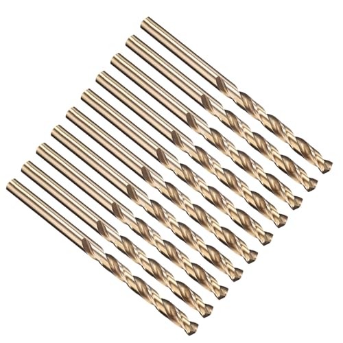 PATIKIL 5,9 mm Bohrer, Jobber gerade Schaft M35 Cobalt 5% High-Speed-Stahl 135° Gold-Finish für Edelstahl-Hartmetall - 10er Pack PATIKIL 5,9 mm Bohrer, Jobber gerade Schaft M35 Cobalt 5% High-Speed-Stahl 135° Gold-Finish für Edelstahl-Hartmetall - 10er Pack von PATIKIL