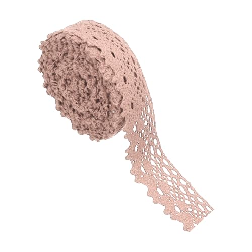 PATIKIL 5 Yards Spitzenband, 1 Zoll Breite Hochzeit Spitzenband Verpackung Nähen Häkeln Band für Florale DIY Basteln Nähen Geburtstagsfeier, Dunkelbeige von PATIKIL