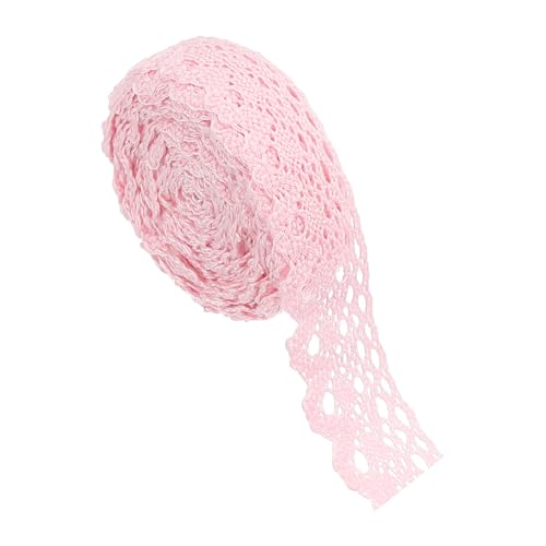 PATIKIL 5 Yards Spitzenband, 1 Zoll Breite Hochzeit Spitzenband Verpackung Nähen Häkeln Band für Florale DIY Basteln Nähen Geburtstagsfeier, Rosa von PATIKIL