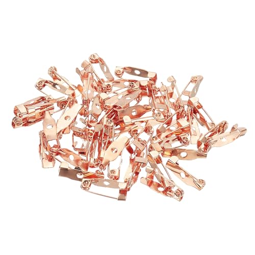 PATIKIL 50 Stück Anstecknadeln, 15mm Sicherheitsnadeln Broschennadeln Pins Namensschild Bulk Flache Rückenstreifen Klein für Kleidung DIY Basteln, Roségold von PATIKIL