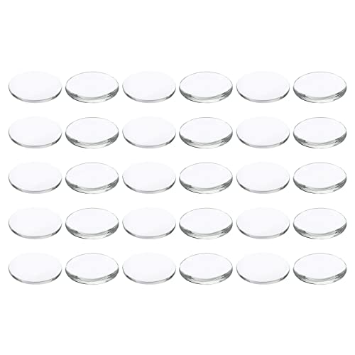 PATIKIL 50 Stück Glas Cabochons 40x30mm Klare Runde Glascabochons, Flache Rückseite Glaskuppel, Glaskuppel für DIY Schmuck, Foto Anhänger Herstellung, Halsketten von PATIKIL