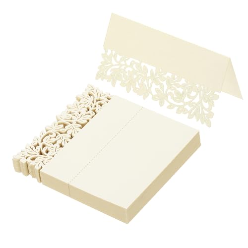 PATIKIL 50 Stück Hochzeit Tischkarten, Laser Cut Blätter Tischplatzkarte Namenskarten für Tischdekoration Hochzeitsfeier Geburtstag Kommunion Taufe Feier, Beige PATIKIL 50 Stück Hochzeit Tischkarten, Laser Cut Blätter Tischplatzkarte Namenskarten für Tischdekoration Hochzeitsfeier Geburtstag Kommunion Taufe Feier, Beige von PATIKIL