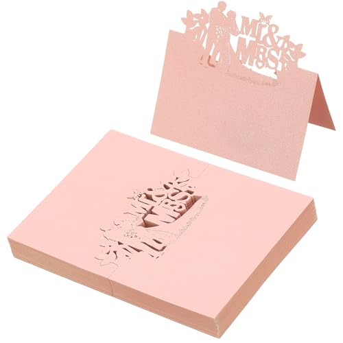 PATIKIL 50 Stück Hochzeit Tischkarten, Laser Cut Hochzeitstischplatzkarte Namenskarten für Tischdekoration Hochzeitsfeier Geburtstag Kommunion Taufe Feier, Pink PATIKIL 50 Stück Hochzeit Tischkarten, Laser Cut Hochzeitstischplatzkarte Namenskarten für Tischdekoration Hochzeitsfeier Geburtstag Kommunion Taufe Feier, Pink von PATIKIL