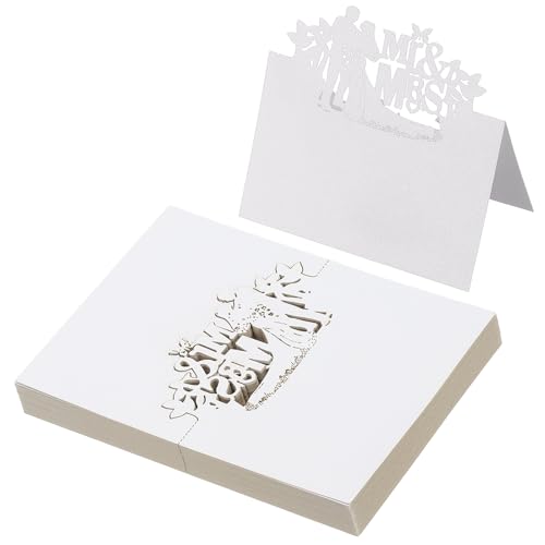 PATIKIL 50 Stück Hochzeit Tischkarten, Laser Cut Hochzeitstischplatzkarte Namenskarten für Tischdekoration Hochzeitsfeier Geburtstag Kommunion Taufe Feier, Weiß PATIKIL 50 Stück Hochzeit Tischkarten, Laser Cut Hochzeitstischplatzkarte Namenskarten für Tischdekoration Hochzeitsfeier Geburtstag Kommunion Taufe Feier, Weiß von PATIKIL