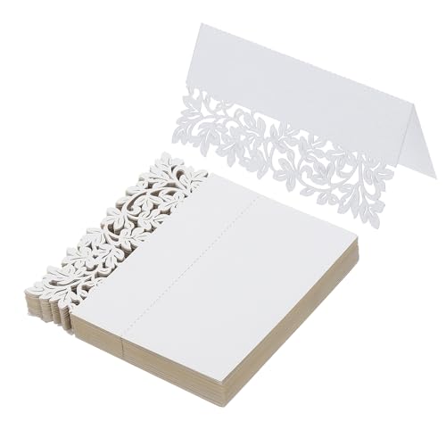 PATIKIL 50 Stück Hochzeit Tischkarten, Laser Cut Blätter Tischplatzkarte Namenskarten für Tischdekoration Hochzeitsfeier Geburtstag Kommunion Taufe Feier, Weiß PATIKIL 50 Stück Hochzeit Tischkarten, Laser Cut Blätter Tischplatzkarte Namenskarten für Tischdekoration Hochzeitsfeier Geburtstag Kommunion Taufe Feier, Weiß von PATIKIL