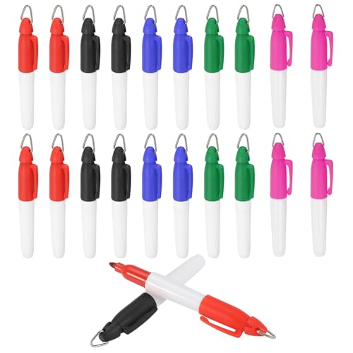 PATIKIL 50 Stück Mini Permanent Marker mit Clips Golfball-Marker Stift Abzeichen Tinte Stifte Golf Schlüsselanhänger Clips für Home Office Zubehör Sport Outdoor-Aktivitäten, Multicolor PATIKIL 50 Stück Mini Permanent Marker mit Clips Golfball-Marker Stift Abzeichen Tinte Stifte Golf Schlüsselanhänger Clips für Home Office Zubehör Sport Outdoor-Aktivitäten, Multicolor von PATIKIL