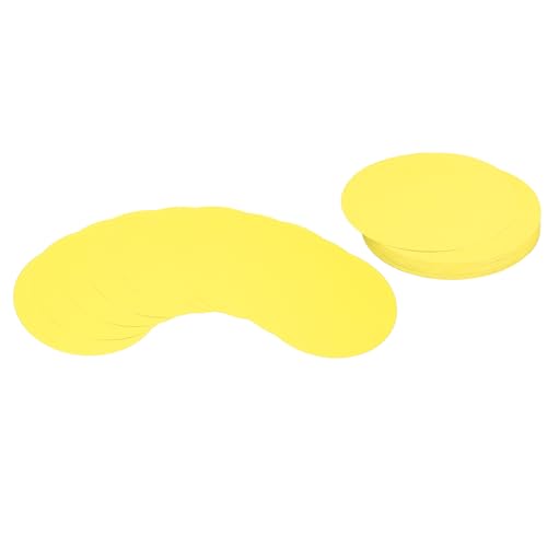 PATIKIL 50 Stück Moderationskarten Karteikarten Kreis-Karton, 17 cm runde Ausschnitt-Papierdicke Karton-Untersetzer für DIY-Bastelprojekte Klassenzimmer-Pinnwand-Dekoration, Gelb von PATIKIL
