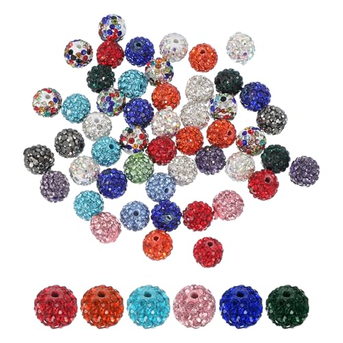 PATIKIL 50 Stück Strassperlen Große Perlen zum Auffädeln, 10mm Glänzende Runde Disco Ball Clay Perlen Loch Glitzerperlen für Armbänder Halskette DIY Basteln Schmuckherstellung, 15 Farben PATIKIL 50 Stück Strassperlen Große Perlen zum Auffädeln, 10mm Glänzende Runde Disco Ball Clay Perlen Loch Glitzerperlen für Armbänder Halskette DIY Basteln Schmuckherstellung, 15 Farben von PATIKIL