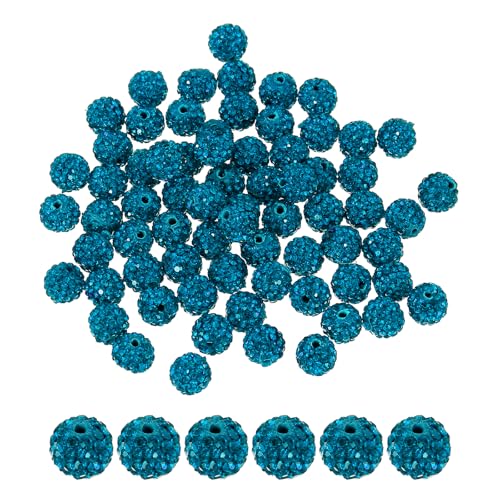 PATIKIL 50 Stück Strassperlen Große Perlen zum Auffädeln, 10mm Glänzende Runde Disco Ball Clay Perlen Loch Glitzerperlen für Armbänder Halskette DIY Basteln Schmuckherstellung, Seeblau PATIKIL 50 Stück Strassperlen Große Perlen zum Auffädeln, 10mm Glänzende Runde Disco Ball Clay Perlen Loch Glitzerperlen für Armbänder Halskette DIY Basteln Schmuckherstellung, Seeblau von PATIKIL