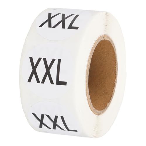 PATIKIL 500 Stück Kleideretiketten, XXL Größenetikett Kleidungsetiketten Rund Selbstklebende Bekleidungsaufkleber für Boutique Einzelhandel, Weiß PATIKIL 500 Stück Kleideretiketten, XXL Größenetikett Kleidungsetiketten Rund Selbstklebende Bekleidungsaufkleber für Boutique Einzelhandel, Weiß von PATIKIL