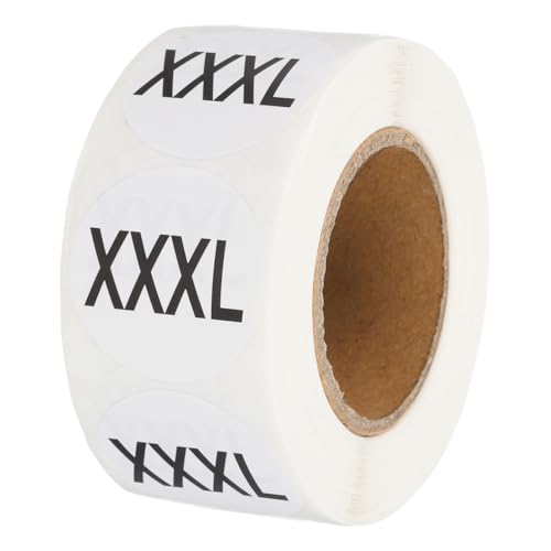 PATIKIL 500 Stück Kleideretiketten, XXXL Größenetikett Kleidungsetiketten Rund Selbstklebende Bekleidungsaufkleber für Boutique-Einzelhandel, Weiß PATIKIL 500 Stück Kleideretiketten, XXXL Größenetikett Kleidungsetiketten Rund Selbstklebende Bekleidungsaufkleber für Boutique-Einzelhandel, Weiß von PATIKIL