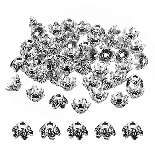 PATIKIL 50 Stück Perlenkappe, 7x4.5mm Blume Perlenkappen Zwischenperlen Metallperlen Blume Petal Bead für DIY Schmuck Herstellung Ohrring Armband Halskette Handwerk, Silber Ton PATIKIL 50 Stück Perlenkappe, 7x4.5mm Blume Perlenkappen Zwischenperlen Metallperlen Blume Petal Bead für DIY Schmuck Herstellung Ohrring Armband Halskette Handwerk, Silber Ton von PATIKIL
