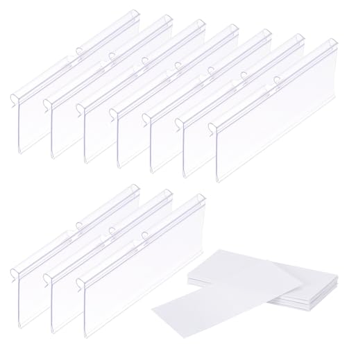 PATIKIL 50Stk Draht Regal Etiketten Halter Plastik Aufbewahrungs Kästen Clip Waren Schild Display Halter Etiketten Halter für Markt Einzelhandel Laden und Speisekammer(1.65x3.94") von PATIKIL