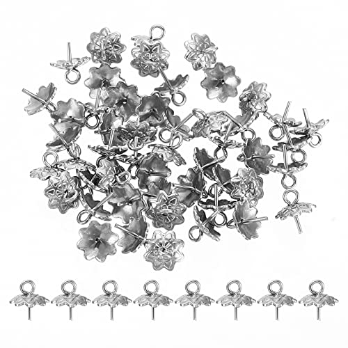 PATIKIL 50Stk Öse Pin Köder Stift Anhänger 8x7mm 304 Edelstahl Mini Öse Pin mit Kappe für Halbgebohrte Perlen Schmuck Ohrring Herstellung Silberton PATIKIL 50Stk Öse Pin Köder Stift Anhänger 8x7mm 304 Edelstahl Mini Öse Pin mit Kappe für Halbgebohrte Perlen Schmuck Ohrring Herstellung Silberton von PATIKIL