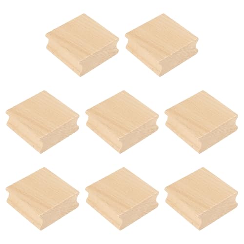PATIKIL 50x50mm Holzstempelblock, 8 Stück Leere Gummistempelhalterungen Holz Gummistempel Buchenholz Hartholzblöcke Zum Basteln DIY, Holzfarbe von PATIKIL