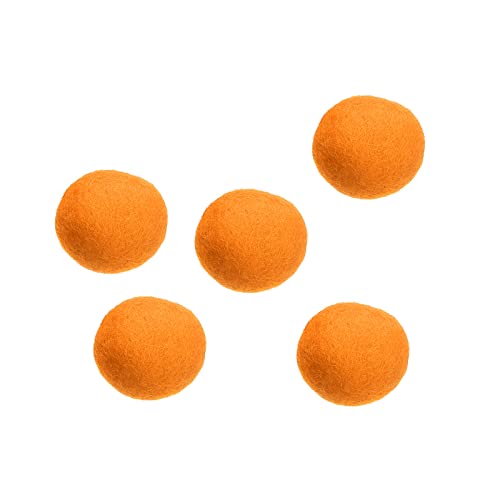 PATIKIL 5er Pack Wollfilzkugeln Perlen Wolle Wollstoff 3cm 30mm Orange für DIY von PATIKIL