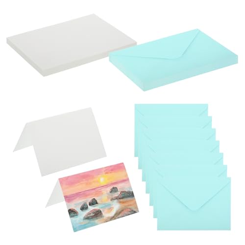 PATIKIL 5x7 Zoll Reine Baumwolle Aquarellkarten 25 Sets Postkarten Mit Umschlägen 140lb/300 GSM Für Kunstmalerei Kreative Dankeskarten Blau PATIKIL 5x7 Zoll Reine Baumwolle Aquarellkarten 25 Sets Postkarten Mit Umschlägen 140lb/300 GSM Für Kunstmalerei Kreative Dankeskarten Blau von PATIKIL