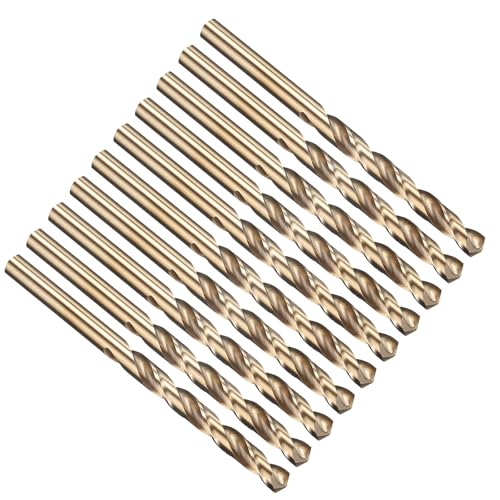PATIKIL 6,2 mm Bohrer, Jobber gerade Schaft M35 Cobalt 5% High-Speed-Stahl 135° Gold-Finish für Edelstahl-Hartmetall - 10er Pack PATIKIL 6,2 mm Bohrer, Jobber gerade Schaft M35 Cobalt 5% High-Speed-Stahl 135° Gold-Finish für Edelstahl-Hartmetall - 10er Pack von PATIKIL