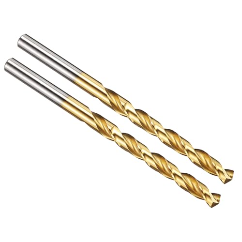 PATIKIL 6,2 mm Bohrer, M42 8% Hochgeschwindigkeitsstahl Jobber Gerader Schaft 135° Titan-Nitrid (TiN) beschichtet für Hartmetall-Edelstahl - 2er Pack von PATIKIL