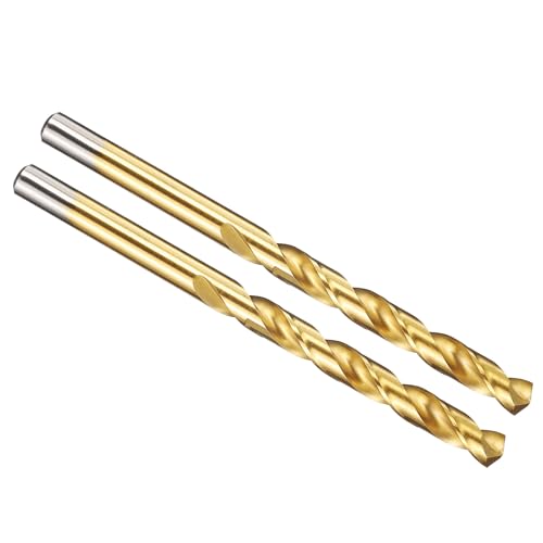 PATIKIL 6,3mm Bohrer, M2 HSS Spiralbohrer, Gerader 135° Stahlbohrer Titannitrid-Beschichtung für Edelstahl Hartmetall - 2 Stück PATIKIL 6,3mm Bohrer, M2 HSS Spiralbohrer, Gerader 135° Stahlbohrer Titannitrid-Beschichtung für Edelstahl Hartmetall - 2 Stück von PATIKIL
