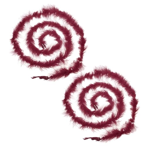 PATIKIL 6,6 Ft Federboas, 2 Stück Federn für DIY Handwerk Nähen Trim Home Hochzeit Urlaub Home Dekor Abschlussfeier Weihnachten, Weinrot von PATIKIL
