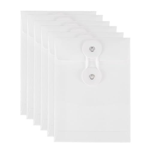 PATIKIL 6 Stk. Kraftpapier-Umschlag mit Schnürverschluss, 5,5 x 4 Zoll Vintage-Umschläge Aktenordner Tasche für Büro Geschäft Zuhause Karten Aufbewahrung Dokumente Organisieren, Weiß von PATIKIL