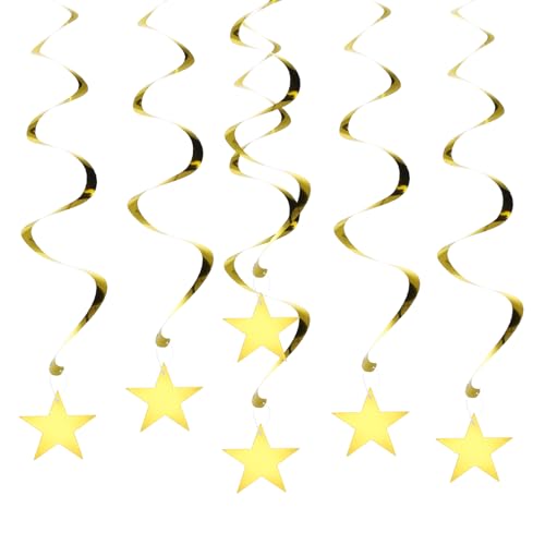 PATIKIL 6 Stück hängende Stern-Dekorationen, 68,6 cm große Sterne, hängende Dekorationen, Partyzubehör, glänzende Twinkle-Luftschlangen für Hochzeit, Geburtstag, Party, Abschlussfeier, Decke, Gold PATIKIL 6 Stück hängende Stern-Dekorationen, 68,6 cm große Sterne, hängende Dekorationen, Partyzubehör, glänzende Twinkle-Luftschlangen für Hochzeit, Geburtstag, Party, Abschlussfeier, Decke, Gold von PATIKIL