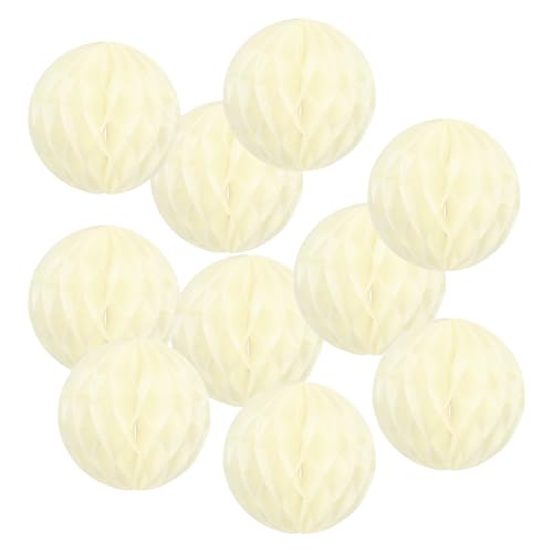 PATIKIL 6" Tissue Paper Pom Poms Blumenbälle, 10er Pack Party Hängende Papierblumenbälle Dekoration für Geburtstag Hochzeit Zuhause Hintergrund Dekor, Beige von PATIKIL