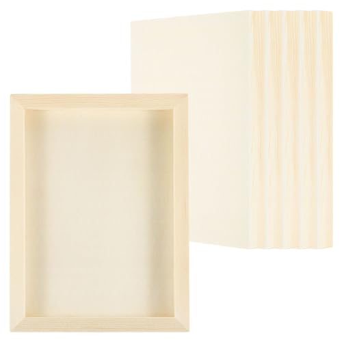 PATIKIL 6"x8" Holzplatten, 6er Pack Unvollendete Quadratische Holz-Leinwand-Panel-Malplatten für DIY-Kunsthandwerk, Holzfarbe von PATIKIL