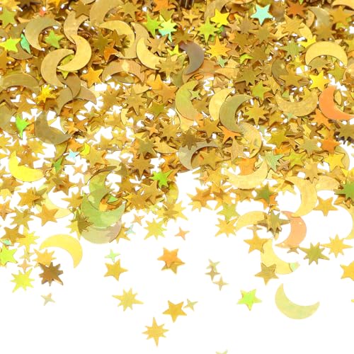 PATIKIL 60g Sternenkonfetti, 0,4 Zoll Glitzerstern-Mond-Tischkonfetti Funkelnde Metallfoliensterne Paillettenstreusel für Party DIY, Gold PATIKIL 60g Sternenkonfetti, 0,4 Zoll Glitzerstern-Mond-Tischkonfetti Funkelnde Metallfoliensterne Paillettenstreusel für Party DIY, Gold von PATIKIL