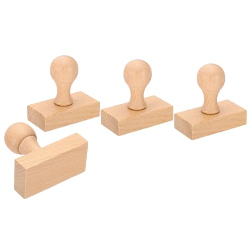 PATIKIL 60mm Stempel Holzquadratgriff, 4er-Pack Holzknöpfe Stempelhalter für Stempelherstellung DIY Basteln Scrapbooking, Braun von PATIKIL