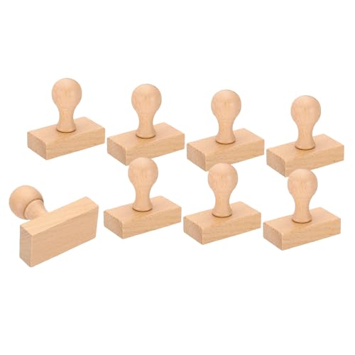 PATIKIL 60mm Stempel Holzquadratgriff, 8er-Pack Holzknöpfe Stempelhalter für Stempelherstellung DIY Basteln Scrapbooking, Braun von PATIKIL
