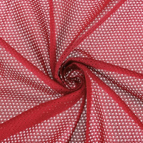PATIKIL 62 Zoll breiter Netzstoff Stretchstoff Netzfutter Stoffe leicht dehnbar zum Nähen von Rucksacktaschen und riemen, Netzkleidung, Netzbeuteln, Einkaufstaschen, Burgunder 2 Yard von PATIKIL