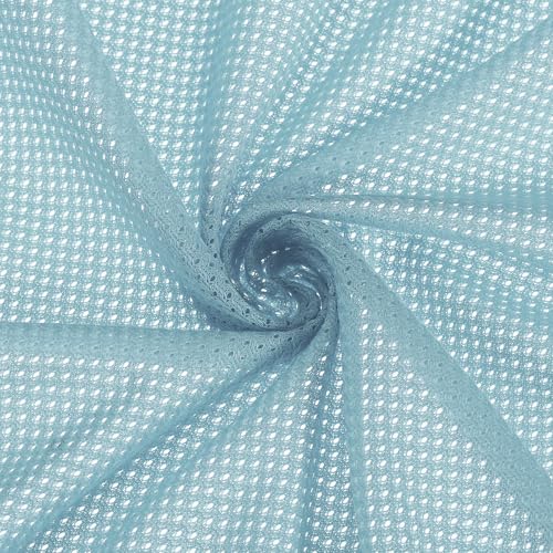 PATIKIL 62 Zoll breiter Netzstoff Stretchstoff Netzfutter Stoffe leicht dehnbar zum Nähen von Rucksacktaschen und riemen, Netzkleidung, Netzbeuteln, Einkaufstaschen, Hellstahlblau 1 Yard von PATIKIL