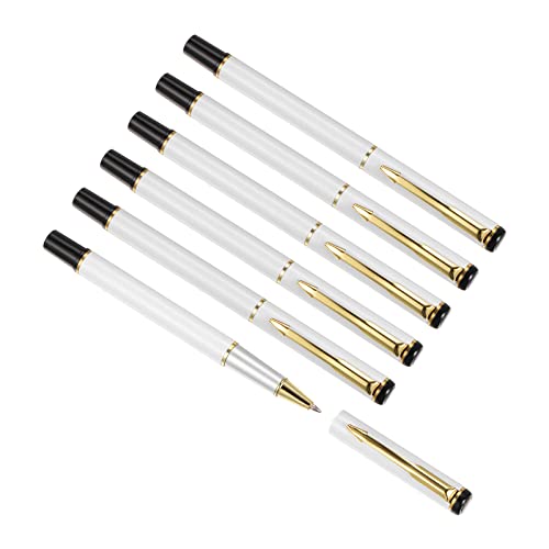 PATIKIL 6Pack 135mm Metall Kugelschreiber Mittel Breich 1mm Schwarz Tinte Business Kugel Schreibgeräte für Home Büro Weiß Gold PATIKIL 6Pack 135mm Metall Kugelschreiber Mittel Breich 1mm Schwarz Tinte Business Kugel Schreibgeräte für Home Büro Weiß Gold von PATIKIL