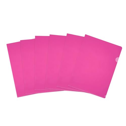 PATIKIL 6er Pack L-Typ Kunststoffordner, Briefgröße Transparente Ordner für Dokumente Papiertaschen Projektordner für Zuhause Büro, Pink PATIKIL 6er Pack L-Typ Kunststoffordner, Briefgröße Transparente Ordner für Dokumente Papiertaschen Projektordner für Zuhause Büro, Pink von PATIKIL