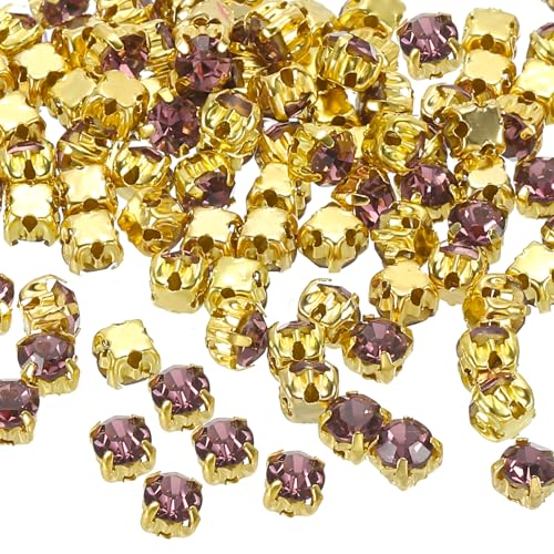PATIKIL 6mm Kralle Aufnäh-Strasssteine, 100 Stück Glas Metall Flachboden Basis Blumenkralle Edelsteine Handwerk Nähen für Schuhe Kleid Kleidung Nähgürtel Nähzubehör, Hell Lila PATIKIL 6mm Kralle Aufnäh-Strasssteine, 100 Stück Glas Metall Flachboden Basis Blumenkralle Edelsteine Handwerk Nähen für Schuhe Kleid Kleidung Nähgürtel Nähzubehör, Hell Lila von PATIKIL