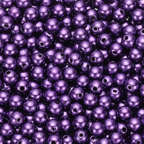 PATIKIL 6mm Runde Glänzende Perlen, 2200 Stück Faux Perlen Lose Perlen mit Loch für Kosmetikboxen DIY Teile Schmuckherstellung Hochzeit Geburtstagsfeier Hausdekoration, Dunkellila PATIKIL 6mm Runde Glänzende Perlen, 2200 Stück Faux Perlen Lose Perlen mit Loch für Kosmetikboxen DIY Teile Schmuckherstellung Hochzeit Geburtstagsfeier Hausdekoration, Dunkellila von PATIKIL