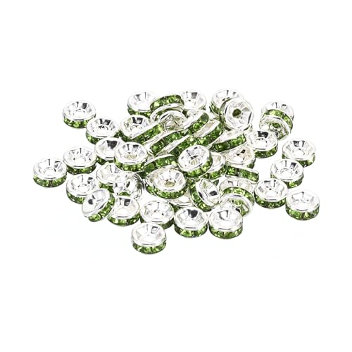 PATIKIL 6mm Spacer Perlen, 100 Stück Perlenabstandhalter Rondelle Spacer Perlen Strass Kleine Runde Glasperlen Kristall für Schmuckherstellung Armbänder Halsketten DIY, Grün PATIKIL 6mm Spacer Perlen, 100 Stück Perlenabstandhalter Rondelle Spacer Perlen Strass Kleine Runde Glasperlen Kristall für Schmuckherstellung Armbänder Halsketten DIY, Grün von PATIKIL