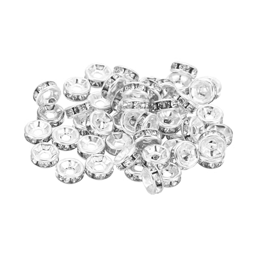 PATIKIL 6mm Spacer Perlen, 100 Stück Perlenabstandhalter Rondelle Spacer Perlen Strass Kleine Runde Glasperlen Kristall für Schmuckherstellung Armbänder Halsketten DIY, Silber PATIKIL 6mm Spacer Perlen, 100 Stück Perlenabstandhalter Rondelle Spacer Perlen Strass Kleine Runde Glasperlen Kristall für Schmuckherstellung Armbänder Halsketten DIY, Silber von PATIKIL