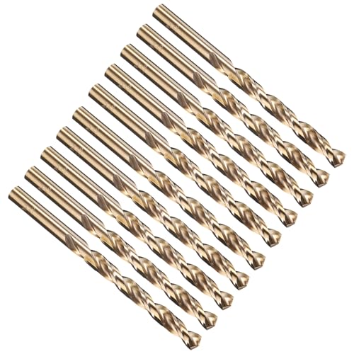 PATIKIL 7,5 mm Bohrer, Jobber gerade Schaft M35 Cobalt 5% High-Speed-Stahl 135° Gold-Finish für Edelstahl-Hartmetall - 10er Pack PATIKIL 7,5 mm Bohrer, Jobber gerade Schaft M35 Cobalt 5% High-Speed-Stahl 135° Gold-Finish für Edelstahl-Hartmetall - 10er Pack von PATIKIL