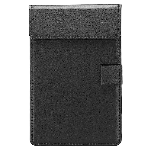 PATIKIL 7.5"x4.7" A6 PU Leder Klemmbrett Schwarz Business Mappe Veranstalter Bindemittel Lebenslauf Rechtsdokument Ordner Halter Schreibblock für Büro von PATIKIL