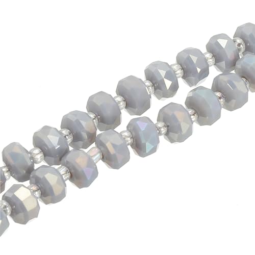 PATIKIL 75 Stk. 8mm OD 5mm dicke Kristallglasperlen, Rondelle Kristallperlen facettierter Edelfelsenstrang mit Abstandperlen für Basteln, Armband, Halskette, Graues Porzellan PATIKIL 75 Stk. 8mm OD 5mm dicke Kristallglasperlen, Rondelle Kristallperlen facettierter Edelfelsenstrang mit Abstandperlen für Basteln, Armband, Halskette, Graues Porzellan von PATIKIL